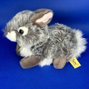 Aurora World Miyoni Tots Grey Bunny Rabbit Plush Realistic Stuffed Animal 8" Toy